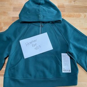 NWT XS/S Lululemon Half Zip Cropped Scuba Green Jasper